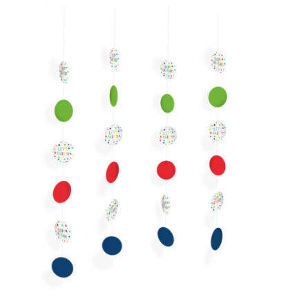 4 String Decoration Confetti Birthday Paper 130 cm