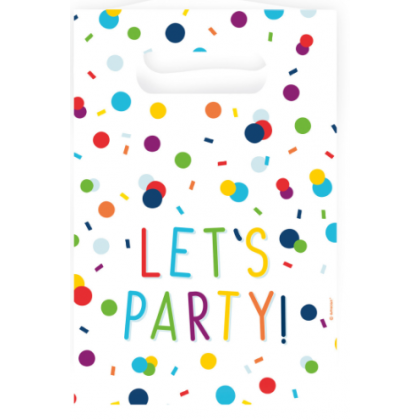 8 Lootbags Confetti Birthday Paper 15,7 x 23,6 cm