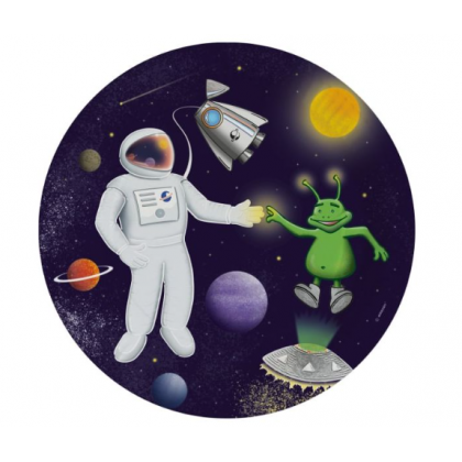 8 Plates Space Party Round Paper 23 cm