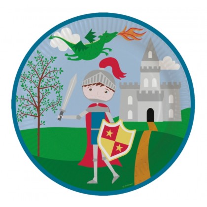 8 Plates Knight Papier Round Papier 23 cm