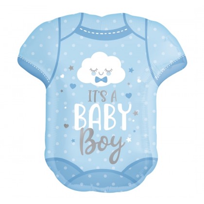 P35 SuperShape Baby Boy Onesie Foil Balloon P35 Packaged 55 cm x 60 cm