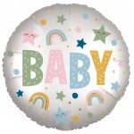S40 Standard Satin Infused Natural Baby Foil Balloon S40 Packaged 43 cm