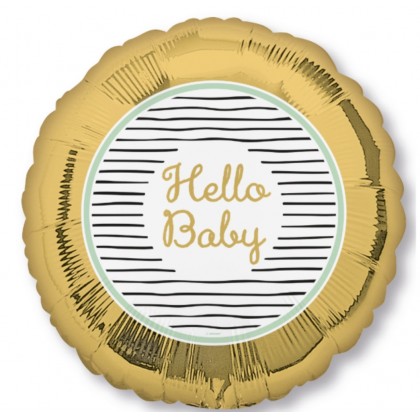 S40 Standard Hello Baby Foil Balloon S40 Packaged 43 cm