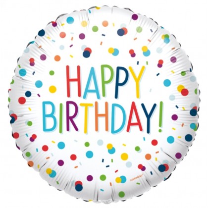 S40 Standard EU Confetti Birthday Foil Balloon S40 Packaged 43 c