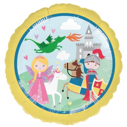 S40 Standard Princess & Knight Foil Balloon S40 Packaged 43 cm