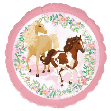 S40 Standard Beautiful Horses Foil Balloon S40 Packaged 43 cm
