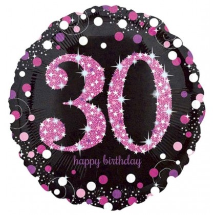 S55 Standard Holographic Celebration 30 Foil Balloon S55 Packaged 43 cm