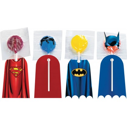 Justice League Heroes Unite Lollipop Capes Batman & Superman - Paper & Stickers