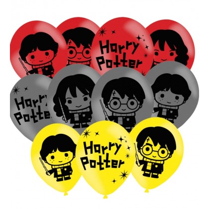 6 Latex Balloons Harry Potter 4 Sided Print 27.5 cm