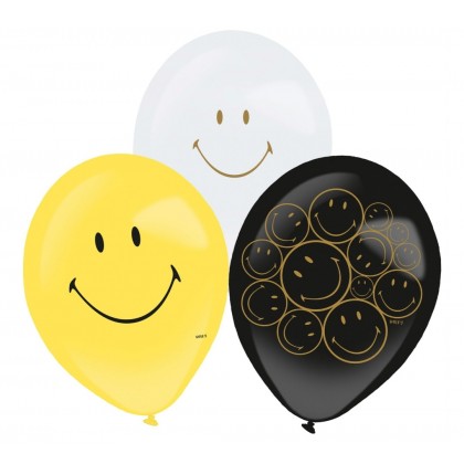 6 Latex Balloons Smiley Originals 27,5 cm/ 11"