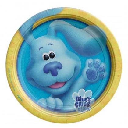 8 Plates Blue's Clues Round Paper 23 cm