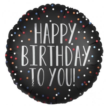 S40 18C XL STN HAPPY BIRTHDAY DOTS