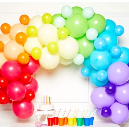 DIY Balloon Garland Rainbow 78 Balloons