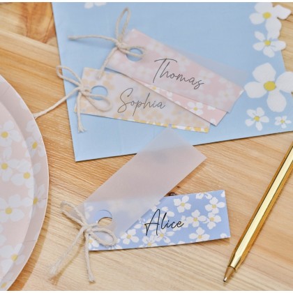 Place Cards - Blossom Print Place Cards with Vellum Paper