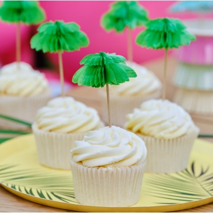 Cupcake Toppers - Honeycomb Palm Trees