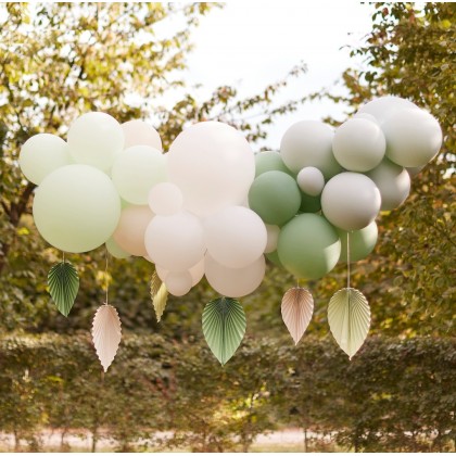 Balloon Garland - Hanging Paper Fans - Mint
