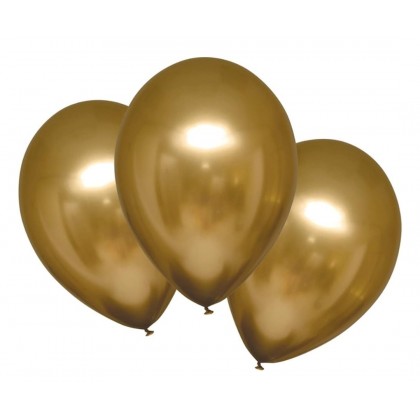 6 Latex Balloons Satin Luxe Gold Sateen 27.5cm/11"