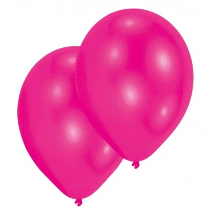 10 Latex Balloons Standard Hot Pink 27.5 cm / 11"
