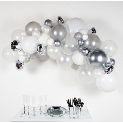 DIY Balloon Garland Silver 66 Balloons 4 m