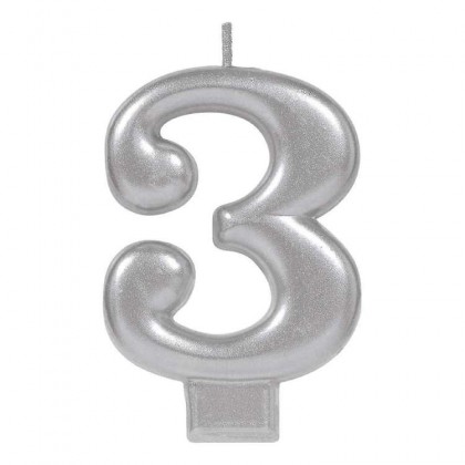 METALLIC CANDLE 3 - SILVER