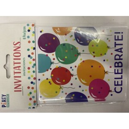 Party Balloons Postcard Invitations