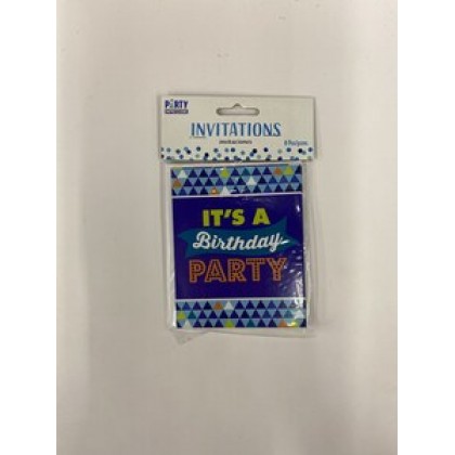 True Blue Birthday Postcard Invitations